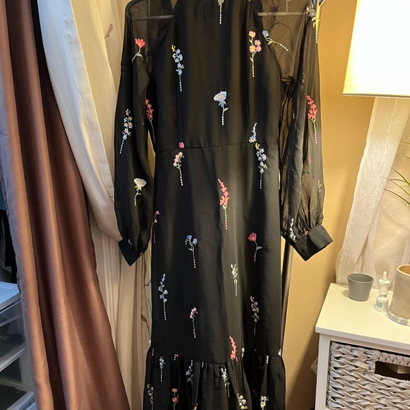 Asos petite button through black tea dress - Picture 3 of 5